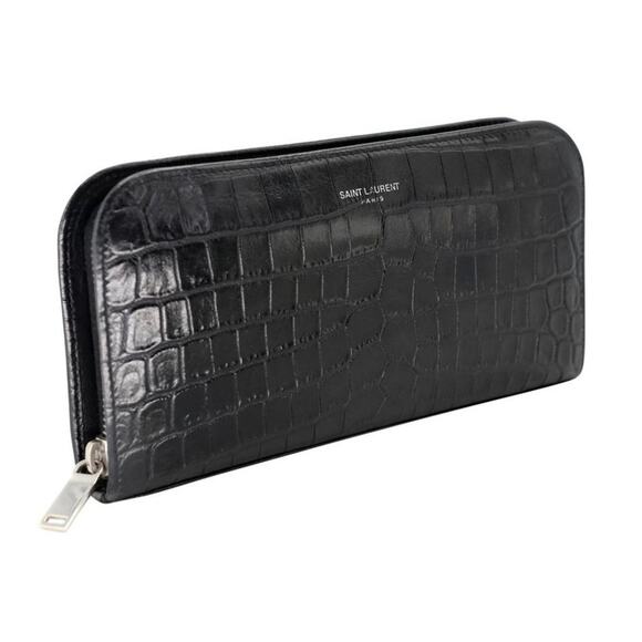 Saint Laurent Crocodile Detail Embossed Long Wallet SL-1201P-0002 - Picture 2 of 8